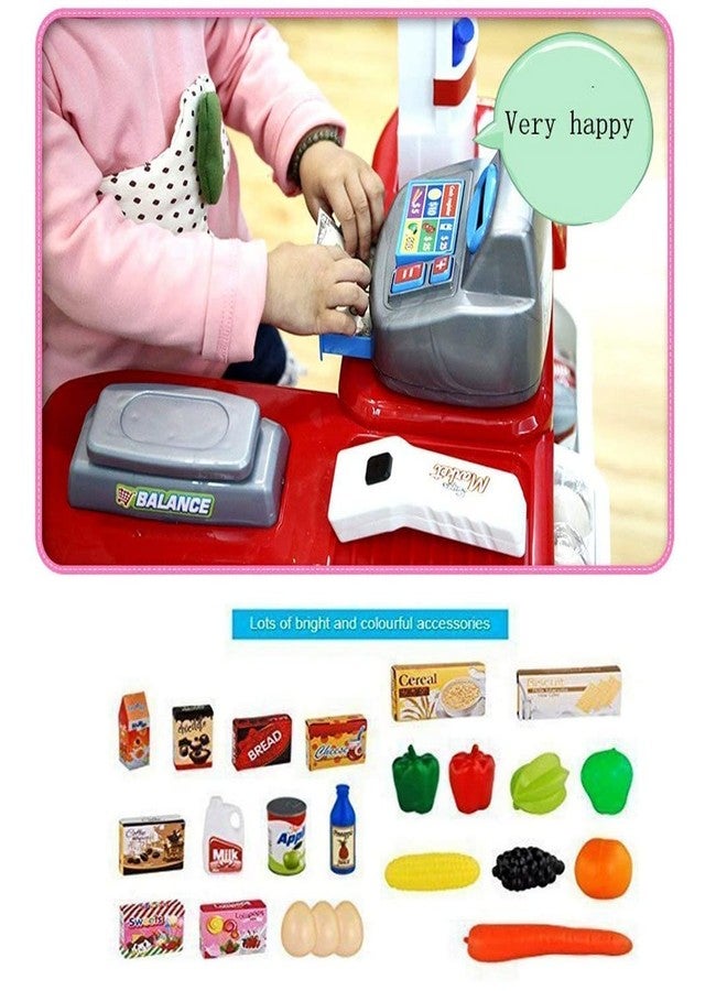 codally Big Size Supermarket Kit for Kids, Super Market Set Toy with Shopping Cart and Sound Effects, Pretend Play Kitchen Set Kids Toys for Boys and Girls (Home Super Market(RED) - Image 5